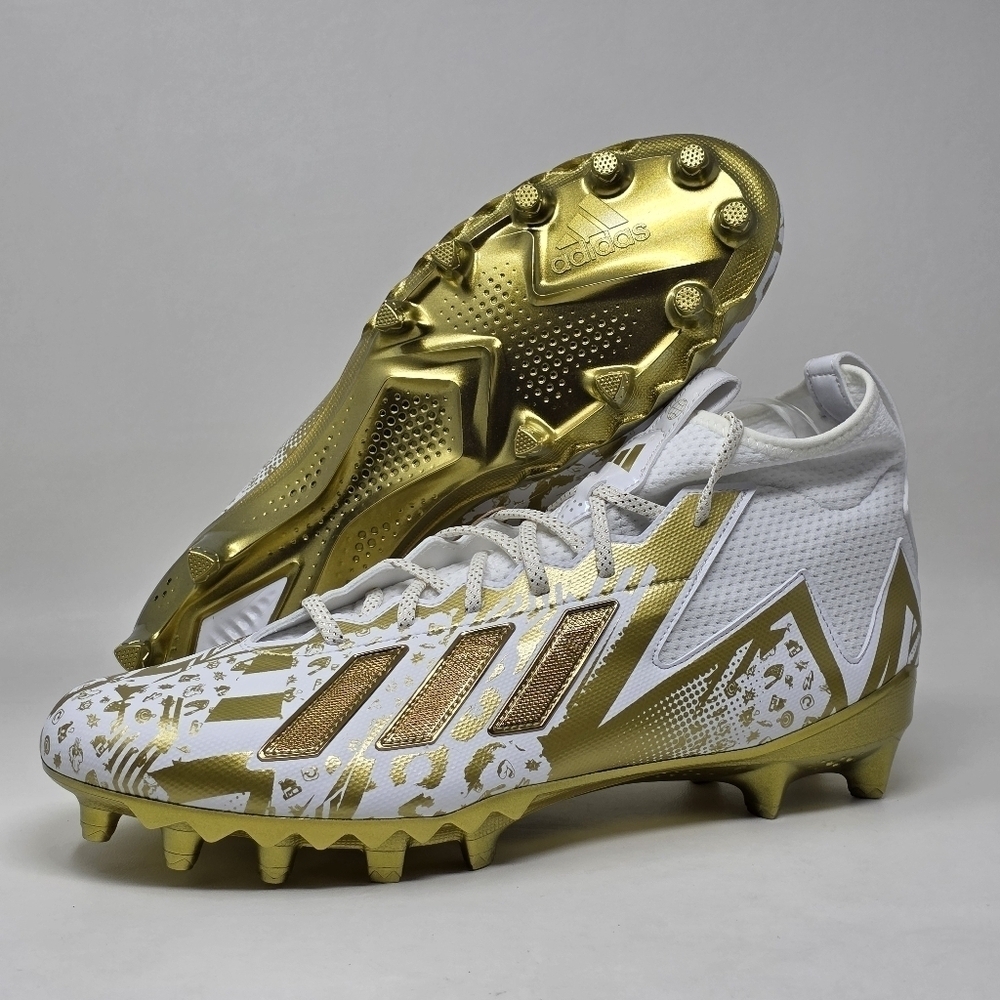 adidas‎ Mens 15 Freak 23 7v7 SMU Football Cleats White Gold Metallic HP2442 NEW